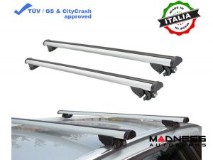 Alfa Romeo Stelvio Roof Rack Cross Bars - for models w/ factory roof rails - Silver - StarLock - 2018-2025 Alfa Romeo Stelvio Roof Rack Cross Bars - for models w/ factory roof rails - Silver - StarLock - 2018-2025